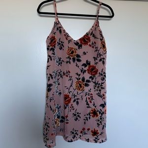 LA Hearts | Pink Dress w/ Velvet Flower Detail